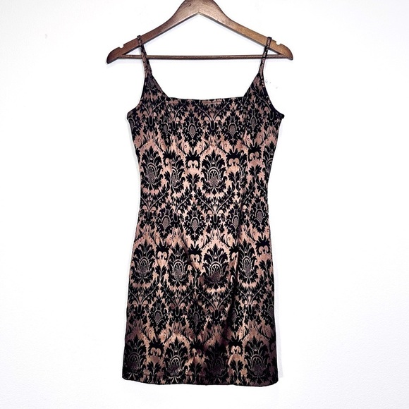 Jessica McClintock for Gunne Sax Vintage Y2K 90s Lace Overlay Mini Dress Size 6 - Picture 1 of 8